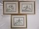 Set Of 3 Antique Prints By Philippe Ledieu Produced Around 1800-riders On Horses