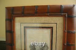 Set Of 4 D. S. Martin African Animal Print Artwork 23x17 In Faux Bamboo Frames