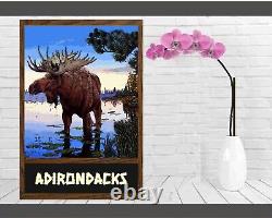 Set Of 7 Travel Posters Adirondacks NY Wild Life Collection Wilderness Area
