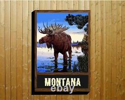 Set Of 7 Travel Posters For Montana Wild Life Collection Wilderness Art Photos
