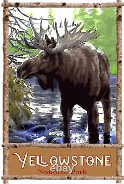 Set Of 7 Travel Posters Yellowstone Nt'l Park Wild Life Collection Wilderness