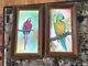 Set Of Oil Paintings Parrot Pirates Vintage Estate Signed