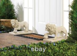 Set of 2 Lion Garden Statue Figurine Outdoor Sculpture Yard Decor Art Ornament