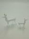 Set Of 2 Vintage Bimini White Blown Glass Deer Christmas Figurine Deer Germany