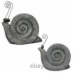 Set of 2 Whimsical Giant Large Garden Snail Statues Yard Art Sculpture Figurines