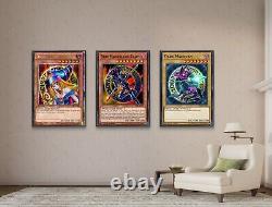 Set of 3 Dark Magician TCG Art pieces canvas wall home decor Portrait Gallery