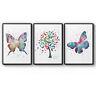 Set Of 3 Watercolour Butterfly Painting Nursery Art Poster Print A3 A2 A1 Framed