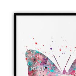 Set of 3 Watercolour Butterfly Painting Nursery Art Poster Print A3 A2 A1 Framed