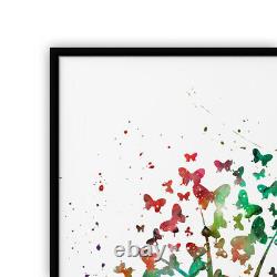 Set of 3 Watercolour Butterfly Painting Nursery Art Poster Print A3 A2 A1 Framed