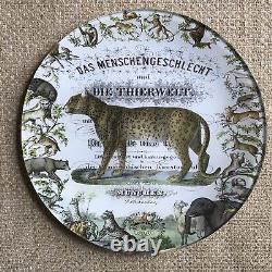 Set of 4 John Derian Decoupage Glass Art Plates African Animals Signed Retired