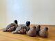 Set Of 5 Vintage Ceramic Abstract Quail Sculptures By Hans Sumpf Artist Haire