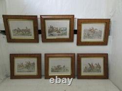 Set of 6 Hand Coloured Engravings, Hunting Prints by S & J Fuller, London 1821