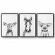 Set Of Blushing Farm Animals Nursery Wall Art Print, Canvas Or Framed