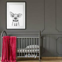 Set of Blushing Farm Animals Nursery Wall Art Print, Canvas or Framed