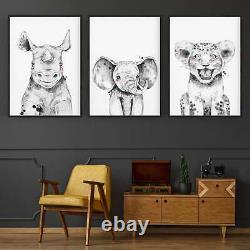 Set of Blushing Safari Animals Nursery Wall Art #2