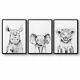 Set Of Blushing Safari Animals Nursery Wall Art #2 Print, Canvas Or Framed