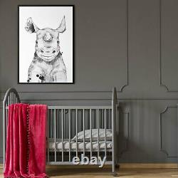 Set of Blushing Safari Animals Nursery Wall Art #2 Print, Canvas or Framed