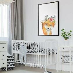 Set of Cute Baby Woodland Animals Nursery Wall Art #2 Print, Canvas or Framed
