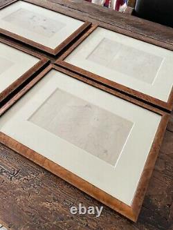 Set of Four Vintage Framed Graphite on Paper Duck Studies by Francis Lee Jaques