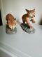 Set Of Fox Pups Statues / Art. Made In Taiwan, Appear To Be Hand Painted
