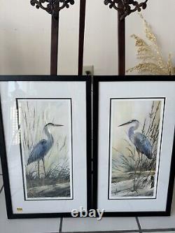 Shore Birds Wood Glass Framed Prints (Set of 2)With sign and certificate