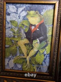 Signed & Numbered Bar Frog Giclee Prints Framed on Canvas, by Theresa Politowicz