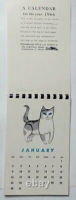 Stell & Shevis 12 Cat Postcards In 1966 Calendar. Rare Mid-centuary Original