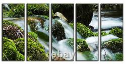 Stream in Forest Canvas Print Wall Art for Home and Office Framed Ready to Hang