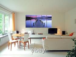 Sunset Lake Photo Wall Art Pink Sky Canvas Prints Framed and Ready to Hang