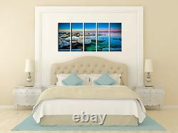 Sunset beach print on canvas framed 5 panel canvas print sunset wall art print