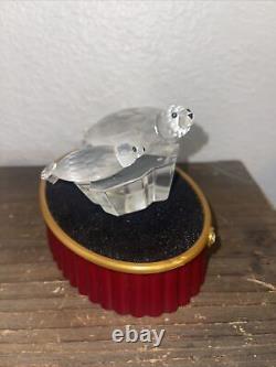 Swarovski Crystal Mother & Child Seal Set 1990-1992 With Stand