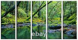 Tropical Forest Stream Canvas Print Wall Art for Home and Office Framed Picture
