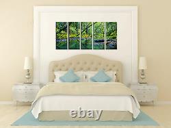 Tropical Forest Stream Canvas Print Wall Art for Home and Office Framed Picture