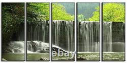 Tropical Forest Waterfall Large Forest Canvas Wall Art Framed and Ready to Hang