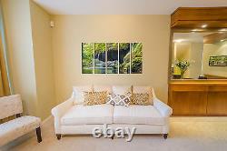 Tropical Waterfall Print on Canvas 5 Panel Wall Art Framed and Ready to Hang
