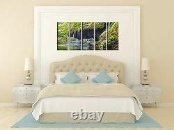 Tropical Waterfall Print on Canvas 5 Panel Wall Art Framed and Ready to Hang