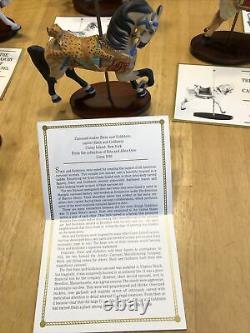 VINTAGE Set 1988 FRANKLIN MINT TREASURY OF CAROUSEL ART, 12 HORSES ANIMALS COA