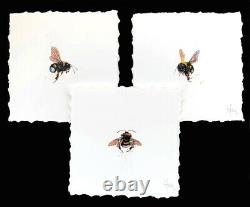 Vanessa Foley Hand Embellished Bumblebee 3 Prints. / mondo artist