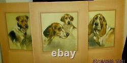 Vernon Stokes RBA RMS1873-1954 Signed ltd ed colour etching of 3 dogs