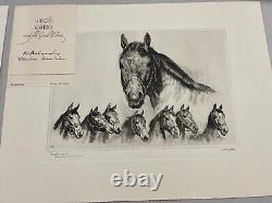 Vintage 1940s Equine Legends Lithograph Set Sea Biscuit & Aristides Palenske