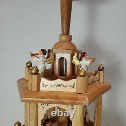 Vintage Folk Art Wooden Rotating Pyramid Nativity Scene Set Holger Seidel