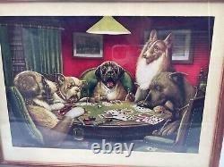 Vintage Framed C M Coolidge Dogs Playing Poker 16x 12 SET OF 3