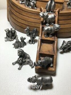 Vintage Hudson Fine Pewter Noahs Ark Set 11 Animal Pairs (16 Pewter Pieces)
