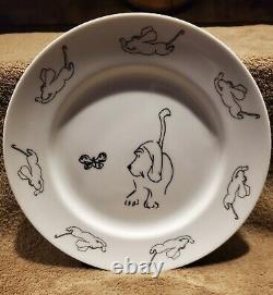 Vintage Rare Set of 4 Dog Plates-James Thurber Art Works Porcelain Plates Mint