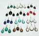 Wholesale Lot Mixed Gemstone Earring Pendants Set 925 Sterling Silver Overlay