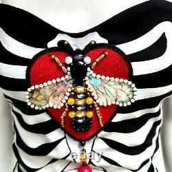 Woman clothing tops summer haute couture heart original embroidered skeleton bee