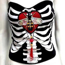 Woman clothing tops summer haute couture heart original embroidered skeleton bee