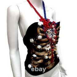 Woman clothing tops summer haute couture heart original skeleton roses punk goth