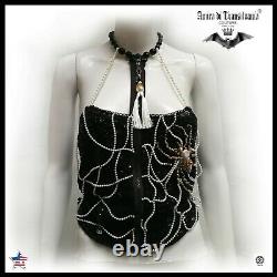 Women clothing top summer elegant luxury fashion original embroidered spider web