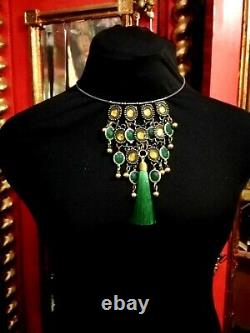 Women jewelry collier NO diamond gold silver precious stones ethnic necklace set